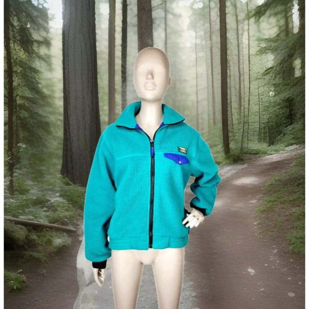 Vintage 80s LL Bean Fleece Zip-Up Outdoor Snow Gorpcore Jacket Womens USA Medium
